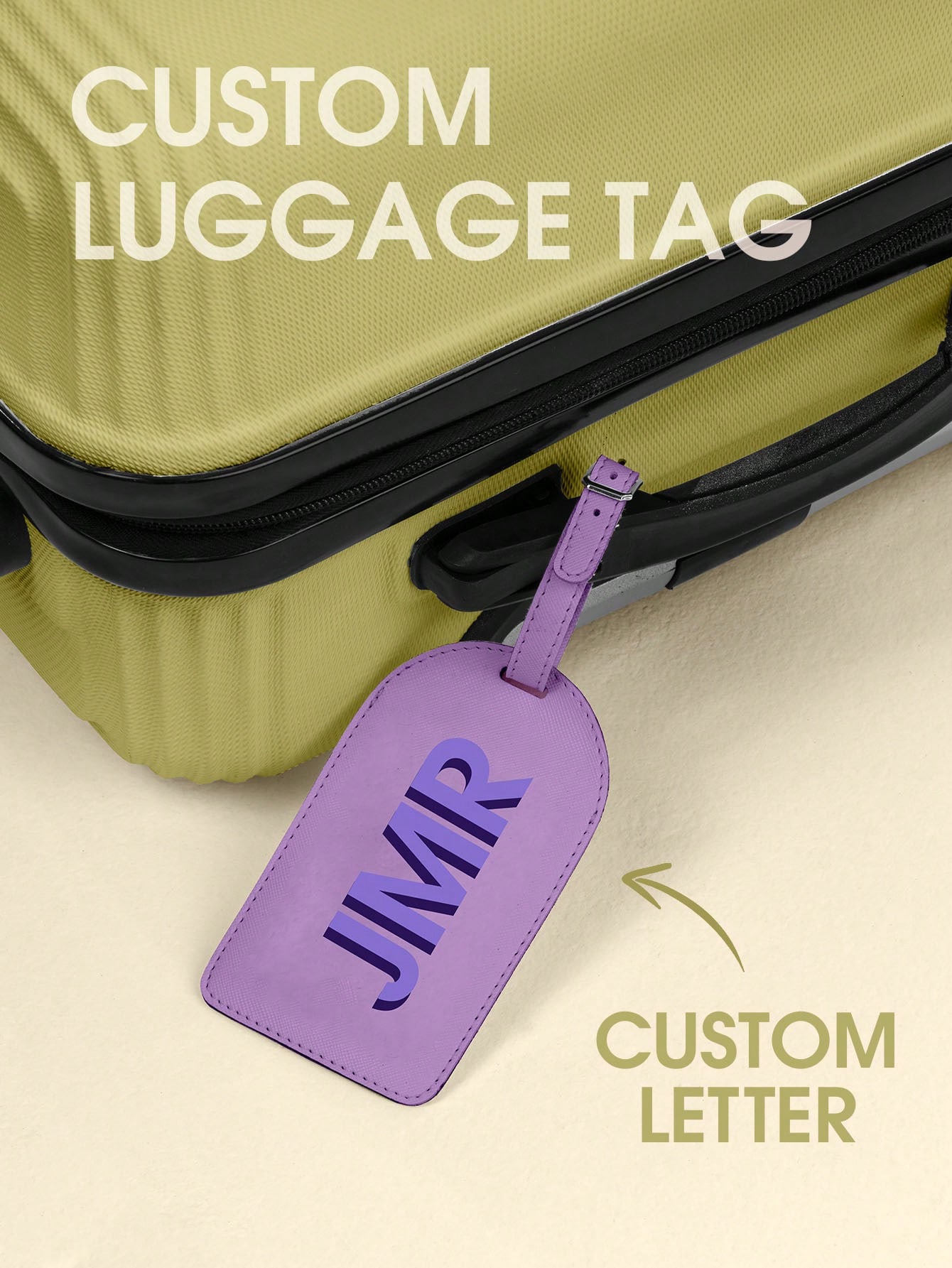 Travel Luggage Set - Etichetta per Bagagli Personalizzata con Iniziale,