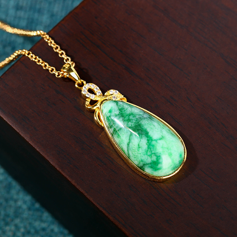 Gold Plated Jewelry - Collana con ciondolo a goccia d'acqua
