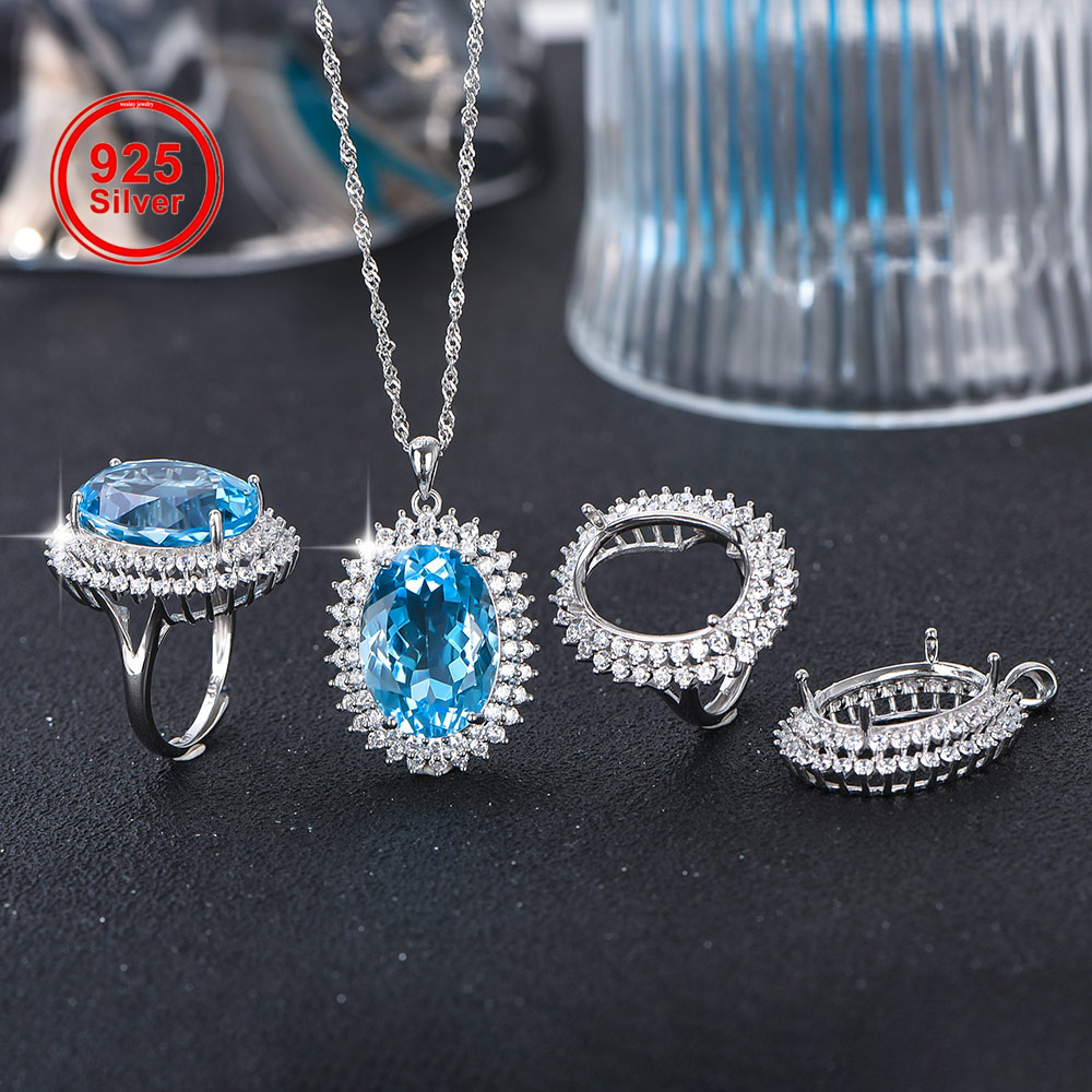 Luxury Gift Set - 13x18mm S925 Anello in argento sterling