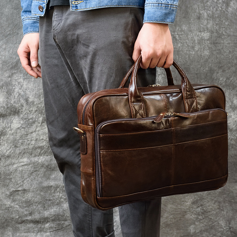 Borsa a mano di lusso in vera  - Leather Briefcase recensione e prezzo